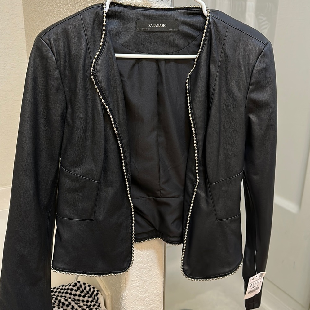 Zara womens leather jacket